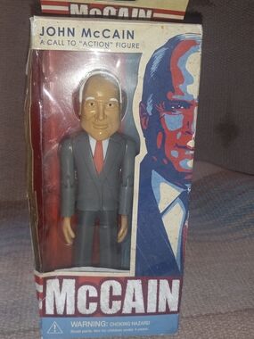John McCain Sculpture  Gray Action Figure Home Art Collectible